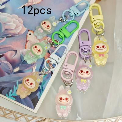 TEMU 12pcs Of Glowing Keychains, Cute Doll Pendant Keychains, For Birthday Parties, Event Theme Small Gifts, Party Gift Bag Fillers Image