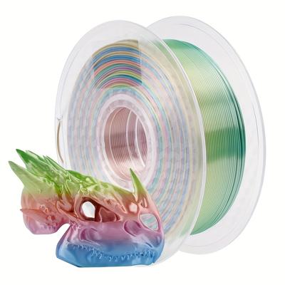 TEMU Conjure Rainbow Gradient Pla 3d Printer Filament, 1.75mm, 2.2lb - Vibrant Color Change For 3d Prints, Smooth Material Crafting, | Effect |