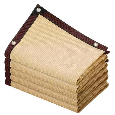 TEMU Uv Protection Beige Garden Shade Net - Outdoor Canopy For Patio, Pool, And Plant Shelter With Hooks And Loop Closure, Shade Cloth | Ribbed Texture Design | Durable Pe Image