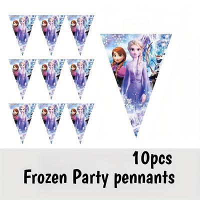 TEMU Authorized; Theme Party Decoration Birthday Pull Flag Banner, Birthday Decoration Party Supplies Flag Banner, Very Suitable For Birthday , Camping, Party Decoration, Holiday Gifts Image