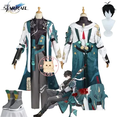 Game Honkai: Star Rail Dan Heng Cosplay Costume Anime Role Play Fashion Clothes Wig Shoes for Men Women Adult Halloween Party Image