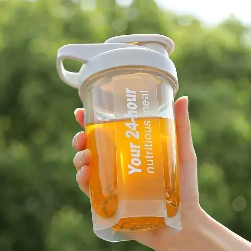 Heißer Tragbare Shaker Tasse für Männer und Frauen Protein Pulver Ersatz Milchshake Mischen Tasse Fitness Sport Wasser Tasse Skala Flasche Image