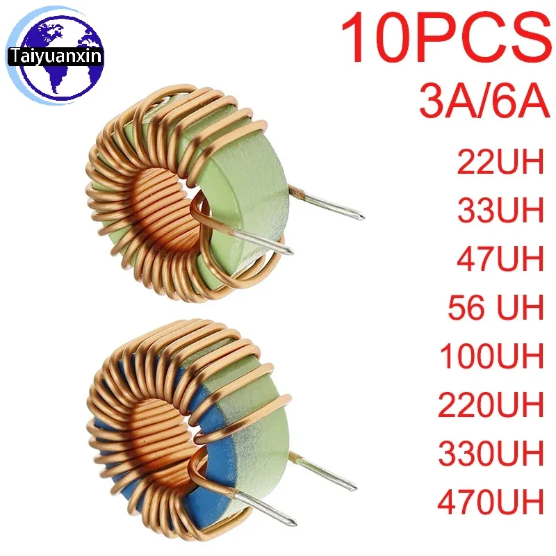 10PCS Ringkern Induktivität 3/6A Wicklung Magnetische Induktivität 22UH 33UH 47UH 56 UH 100UH 220UH 330UH 470UH Schleife Induktivitäten Spule Image