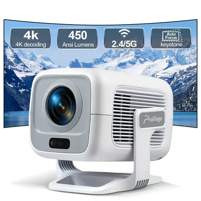 ThundeaL PG370 4K Android Smart Projector Auto Focus 450 ANSI WiFi6 BT5.4 Short Throw Mini Portable for Home Theater Movie