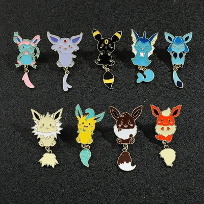 Kawaii Emaille-Anstecknadeln – süße Pokemon-Broschen für Rucksäcke, Jacken, Hüte – coole Anime-Abzeichen, Schmuck, Geschenk für Kinder, Mädchen, Jungen Image