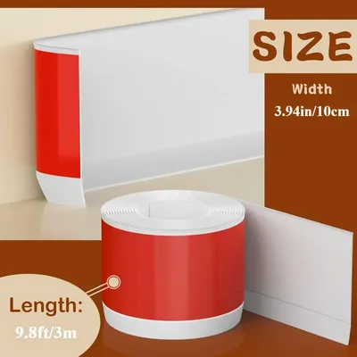 1PC 3M Baseboard Selbstklebende Formwandverkleidung Flexibel zum Dekorieren Weiß Setzen Desktoo PVC-Sockelabdeckungen Image