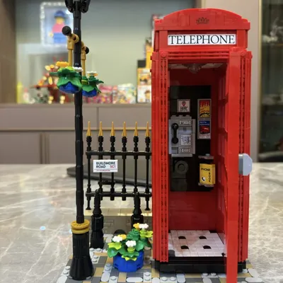 Ideen Red London Telefonkasten Bausteine Sets Klassisches britisches Symbol Ziegel Spielzeug für Image