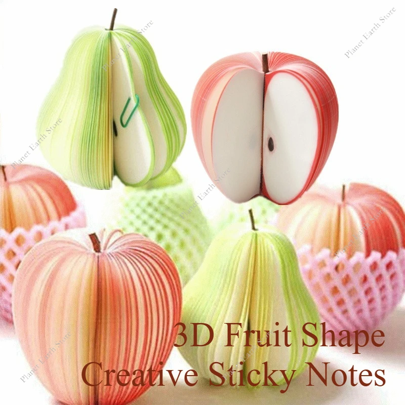 1/5/10Pcs Nette Haftnotizen Kreative DIY Obst Memo Pads Wand Aufkleber Papier 3D Obst Form Memo Pads tisch Dekor Post Notizblöcke