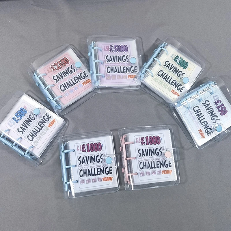 £150/300/500/1000/2000/5000 Savings Challenge Binder, Geldsparordner, Mini Savings Challenges Budgetbuch mit Umschlägen Image