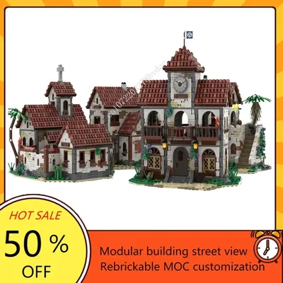 7359PCS Angepasst MOC Pirate Serie Pirates Town Bundle Modell Bausteine Technologie Ziegel DIY Image