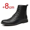 Männer Western Leder Stiefel Aufzug Schuhe 8CM Höhe Zunehmende Schuhe Mann Erhöhte Innere