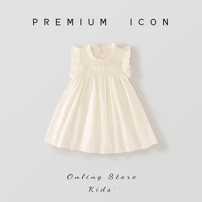 Sommer Kinder Mädchen Prinzessin Kleid Französisch Stil Baumwolle Fly Sleeve Infant Babys Mädchen Image