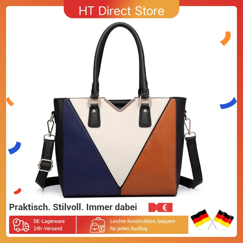 Miss Lulu Damen Handtasche | V-förmiges Design | Synthetic Leder Schultertasche mit abnehmbarem Gurt | Eleganter Alltagestyle