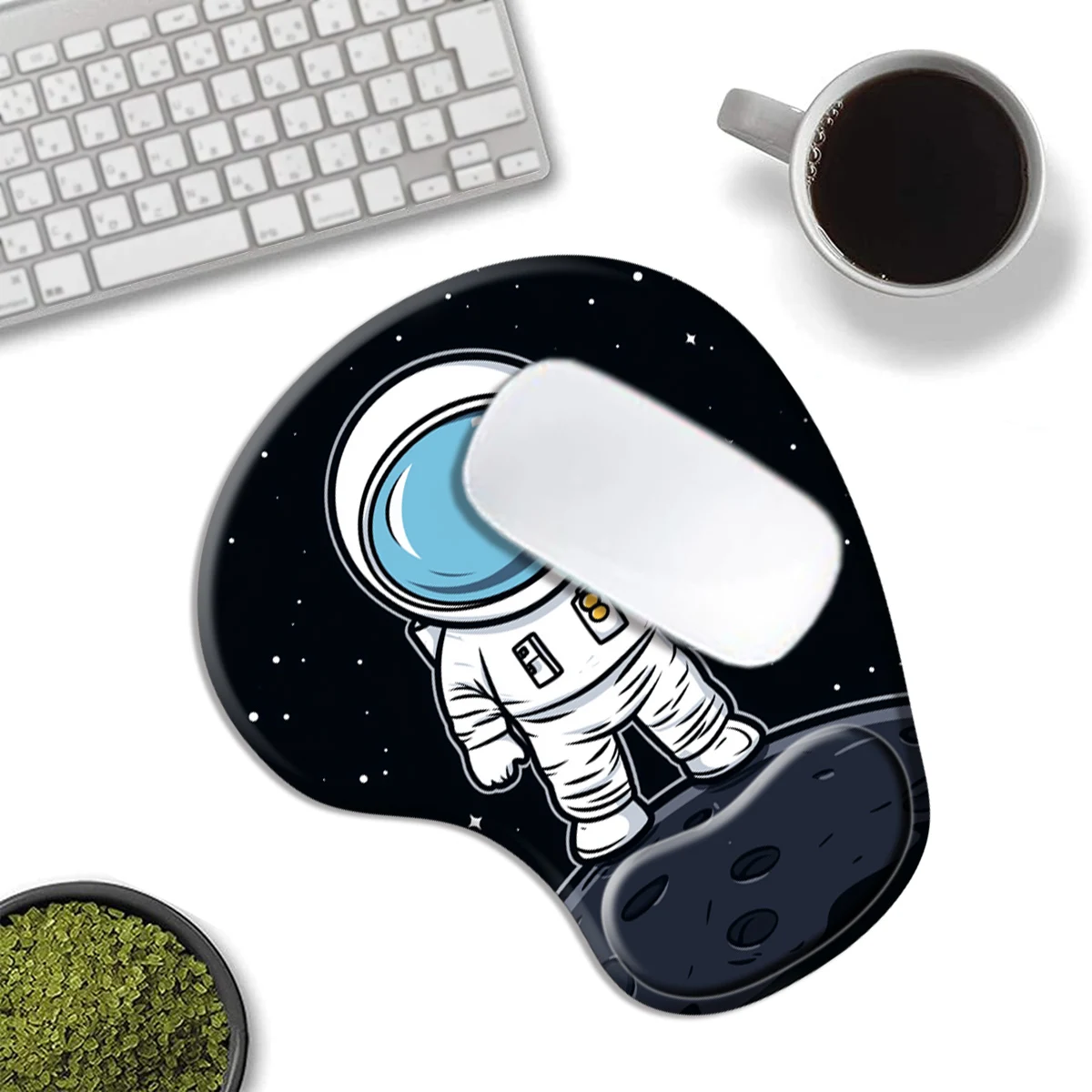 Mauspad mit Handgelenkauflage, bequeme ergonomische Handgelenkstütze, Memory-Schaum-Mauspad, Schwarz, Computer-Mauspads für Schreibtisch, Büro und Büro