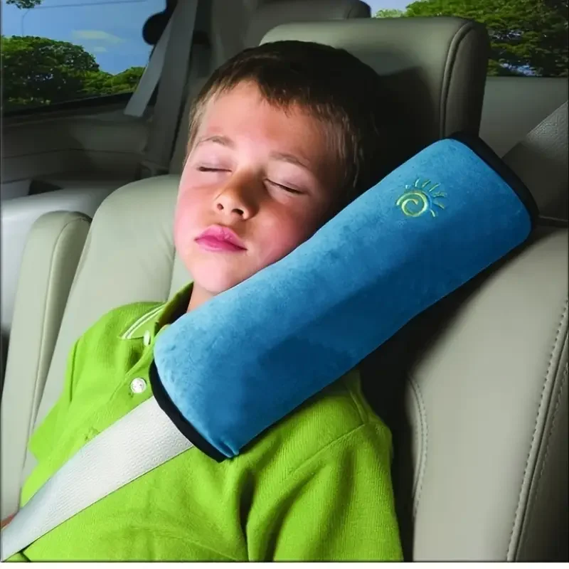 ​ Schulterschutz für Kinderautositze und Nackenkissen – weiches Samtkissen, leicht und langlebig, grau, nur chemische Reinigung ​ Image