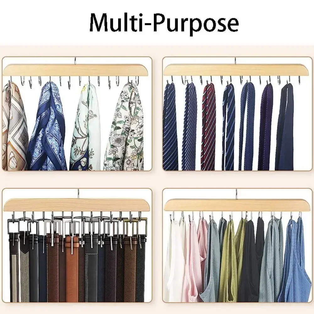 Multifunctional Hanger 1pc Belt Ties Storage Hangers Hats Bra Clothing Hanging Hooks Household Wardrobes Double-sided 14 Hooks