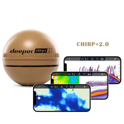 NEU Deeper Chirp+ 2.0 Tragbarer Sonar-Fischfinder GPS Smart Fish Finder Köderboot-Angelfinder