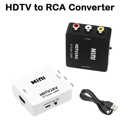HDTV To AV RCA Adapter HDMI Converter MINI Box RCA AV CVSB LR Video Composite AV Scaler Converter For PC HDTV Projector