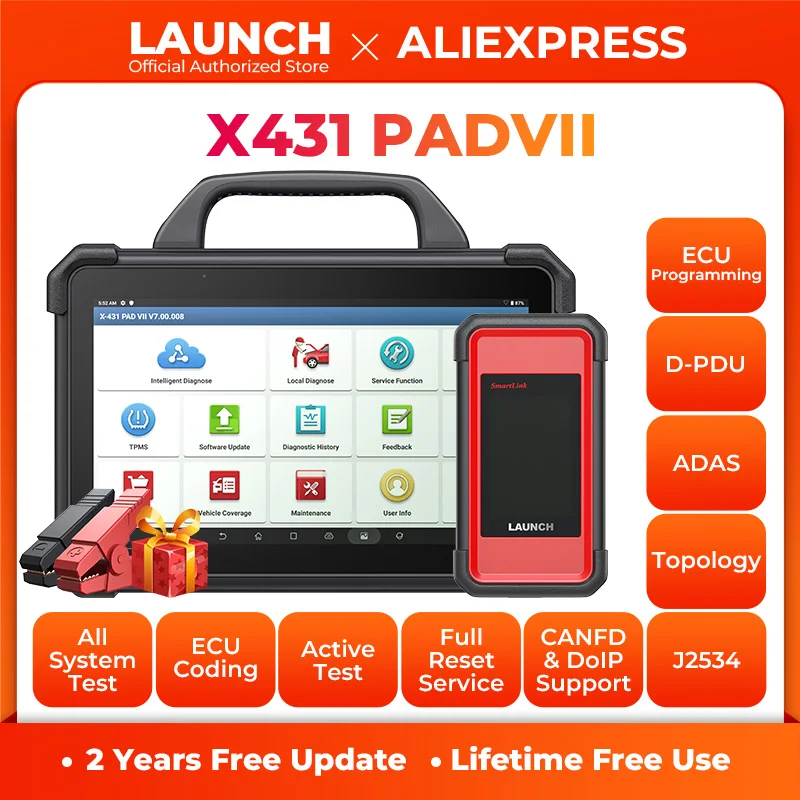 LAUNCH X431 PAD 7 VII PAD7 PADVII Autodiagnosetools J2534 Smartlink Automotive Scanner Auto Diagnose Online-Programmierung OBD Image