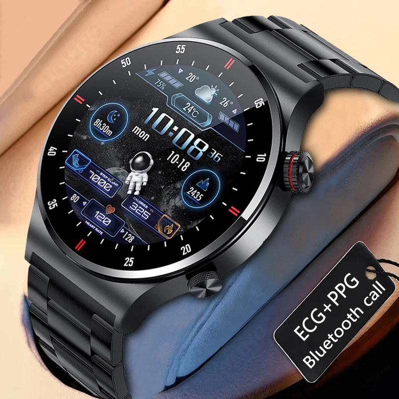 2025 neue EKG + PPG Bluetooth Anruf Smart Uhr Männer AMOLED Full Touch Sport NFC Uhren Männer Smartwatch Wasserdicht für Android Ios Image