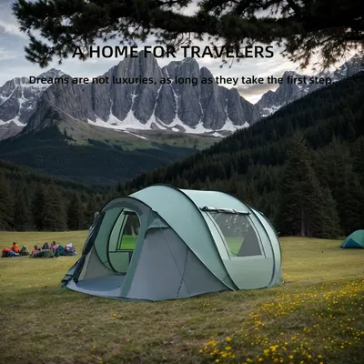 Zelt für 5–8 Personen, automatisches Pop-up-Zelt für Camping, tragbares Strand-Angelzelt, geeignet für Camping- und Wanderreisen
