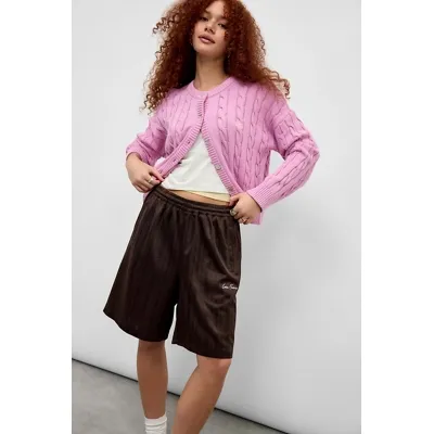 iets frans. Shadow Stripe Tricot Shorts - Brown M at Urban Outfitters