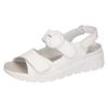 Sandale WALDLÄUFER "K-ADEA", Damen, Gr. 6,5, weiß, Nappaleder, unifarben, klassisch, Schuhe, Bequemschuh, Komfortschuh mit 3 Klettverschlüssen, K-Weite