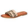 Pantolette MUSTANG SHOES, Damen, Gr. 37, beige (beige, leo), Lederimitat, animal-print, modisch, Schuhe, Flats, Sandale, Slides mit Leo-Einsätzen
