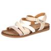 Riemchensandale MUSTANG SHOES, Damen, Gr. 40, beige (creme, beige), Lederimitat, casual, Schuhe, Barfußschuh, Klettschuh mit Tieffußbett