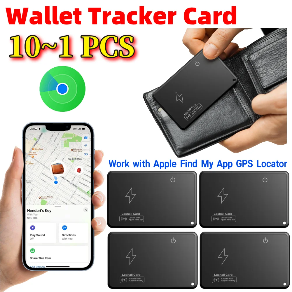 Drahtlose Lade-Tracking-Standort, Brieftasche, Tracker, Karte, GPS-Locator, Smart Tag, iPhone-Gerät, Find My Airtag-Ersatz Image