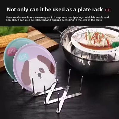 1 Pcs Creative Multi-Functional Telescopic Folding Storage Rack Organizer for Household Kitchen Pot Lid Plate Holder
