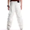 Plus Größe Taille 30-46 Inch Mens Weiß Baggy Jeans Breite Bein Denim Hosen Hip-Hop 2022 Neue mode