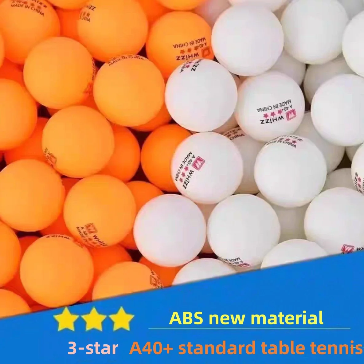3-Star 50/100 PCS Tischtennisball National Standard ABS 40+ Hochelastische Tischtennisbälle Trainingsbälle Image