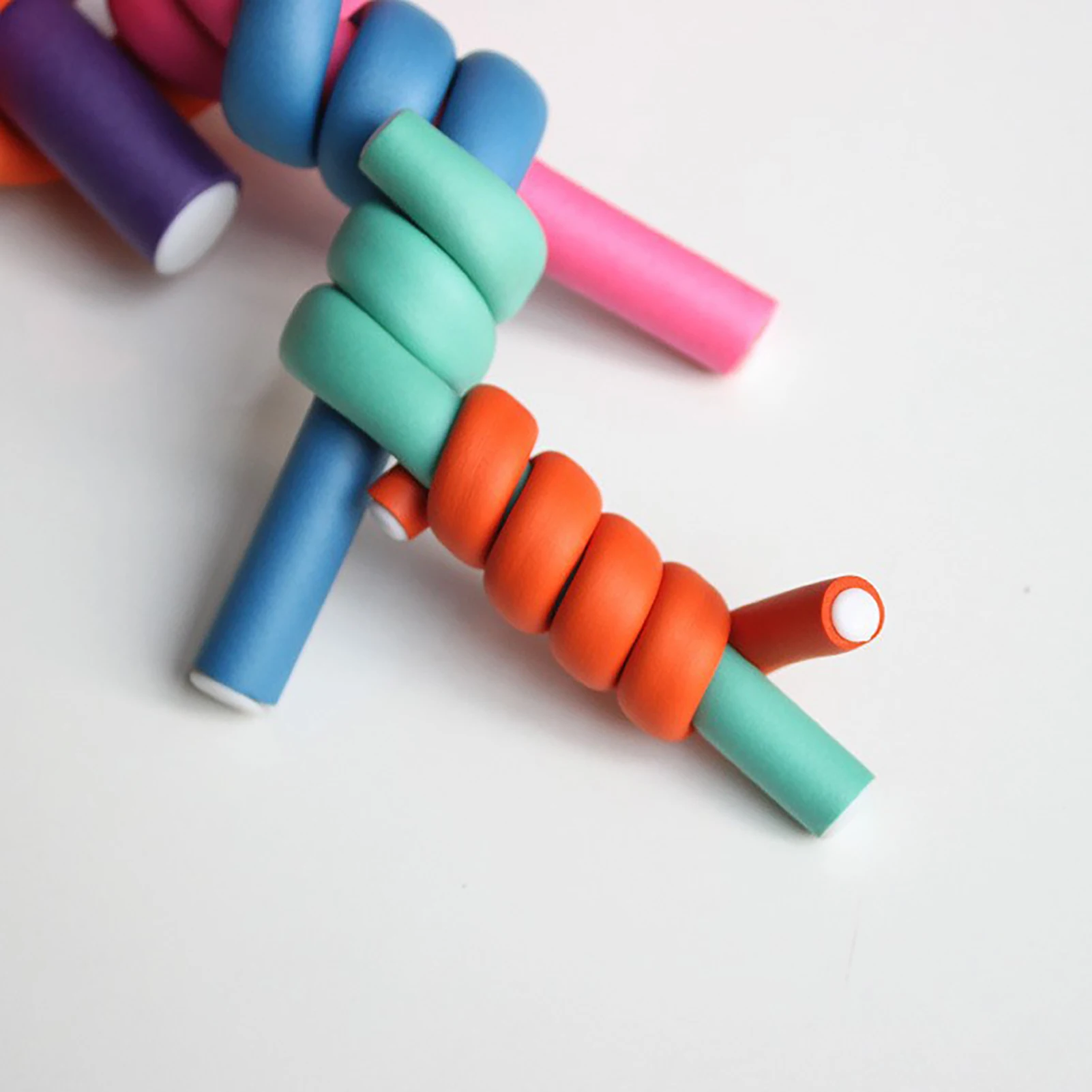 10 Stück hitze freie Gummi-Locken wickler Langes Haar Weiche Lockens tange Stirnband rollen für den Schlaf über Nacht verwenden Locken wickler Image