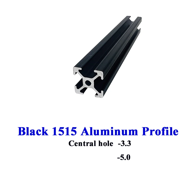 1 STÜCK SCHWARZ 1515 Aluminiumprofil-Extrusion Europäischer Standard eloxiert 100 mm-800 mm Länge Linearschiene 15 * 15 für CNC-3D-Drucker Image