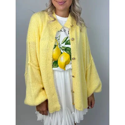 Women Knit Cardigan Autumn Casual Long Lantern Sleeve Stand Collar Button Down Loose Sweater Female Comfy Cozy Knitwear Outwear