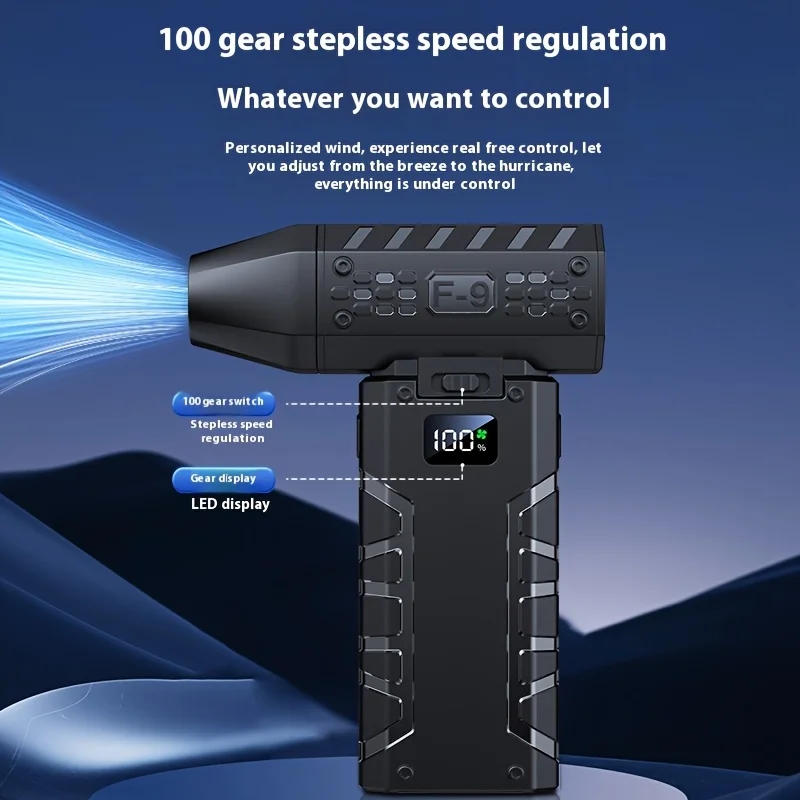 Tragbarer Handventilator, über USB wiederaufladbar, leistungsstarker, windgeschwindigkeitsverstellbarer Ventilator, kompaktes Design, sehr gut geeignet für Camping, Wandern, o Image