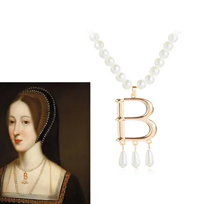 Anne boleyn cosplay königin faux perlenkette frauen mittelalter liche renaissance edle perlenkette Image
