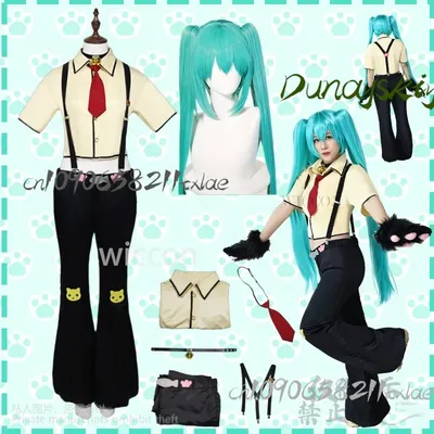 Anime Projekt Sekai Schöne Katze Cosplay Kostüm Perücke Lolita FURRY Kawaii Jirai Kei Miikuuu Hosenträger Neeko Halloween Cosplay Image