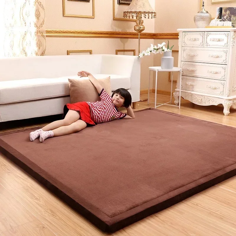 Neueste japanische Stil 3 cm Verdickung Korallen Fleece Samt Matratze Kamel Bett Matratze Wohnzimmer Tatami Teppich Baby Krabbeln Matte
