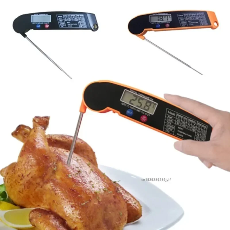 Professionelles Fleischthermometer, digital, sofort ablesbar, mit hoher Genauigkeit, wasserdicht und Hintergrundbeleuchtung, für Grill, Grill, Ofen, Küche Image