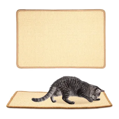 2Pcs Sisal Cat Scratcher Mat Wall Pad Furniture Protective Scratching Post Wear Resistant Versatile Cat Scratch Pad Rug for Sofa