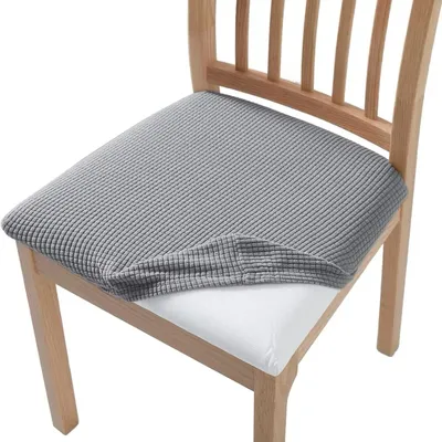 Stuhlbezug, universell, ganzjährig, einfarbig, minimalistisch, neu, verdickter Stuhlkissenbezug, Image