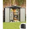 Metal Garden Storage Shed 6x4ft, Outdoor Tool Storage Shed 200x131x192cm, Bike Shed Waterproof with