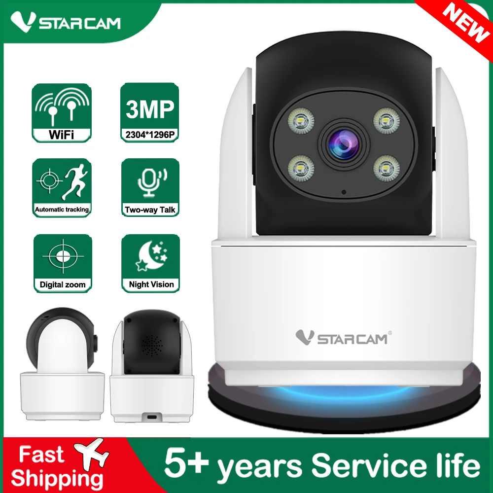 Vstarcam 3MP HD Smart Mini WiFi IP Kamera Indoor Drahtlose Überwachung Einbrecher Kamera Baby Monitor Mit Auto Tracking 2Way audio Image
