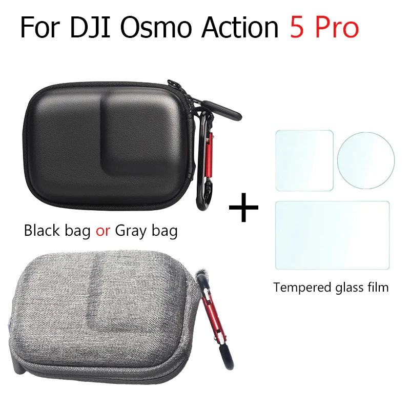 Für DJI Osmo Action 5 Pro 9H gehärtetes Glas Film + Lagerung Tragetasche Displayschutzfolie für DJI Action 5 Pro Zubehör Image