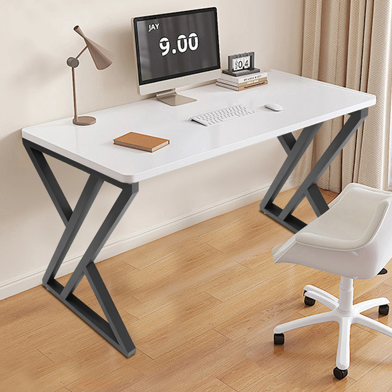 Quadratische moderne Rohr-Möbelbeine, industrielle, robuste DIY-Stahlbank, 2 Stück, Bodenschoner Image