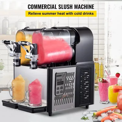 Sihao Commercial Black Slushy Machine 3LX2 Tank Slush Drink Maker 340W Frozen Drink Machine mit Temperaturkonservierung