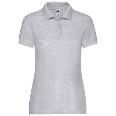 Fruit of the Loom Damen Poloshirt Lady Fit Piqué (Grau meliert) Image