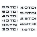 Nero lucido Tronco di Un'auto Emblema Adesivo 1.9 2.0 2.5 3.0 4.0TDI 30 35 40 45 50 55 TDI Per Audi A1 A3 A4 A5 A6 A7 A8 Q2 Q3 Q5 Q7 Q8